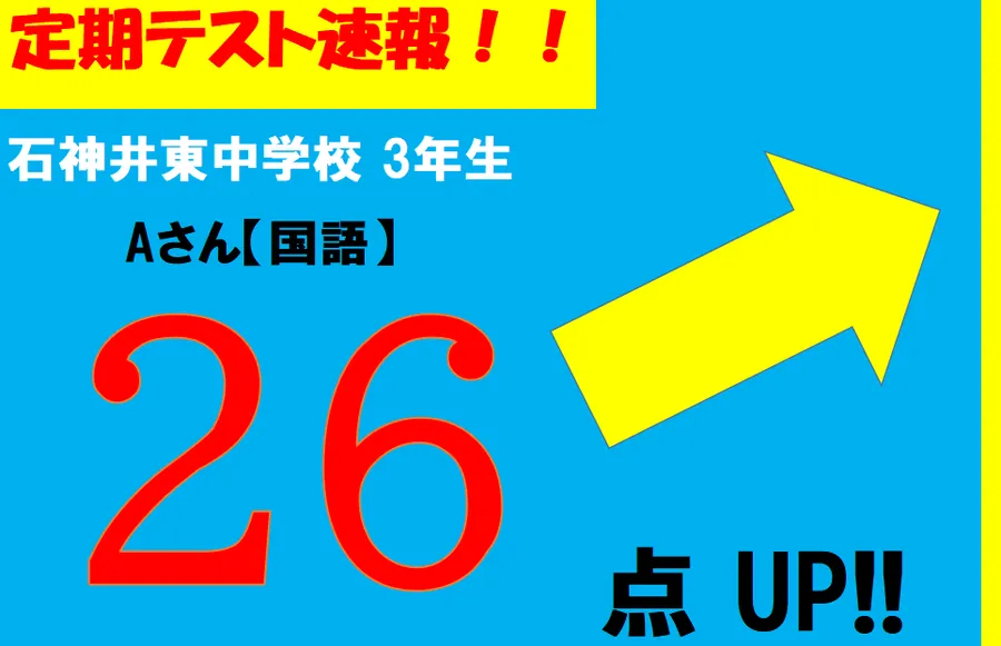 【定期テスト速報】石神井東中学校　Aさん