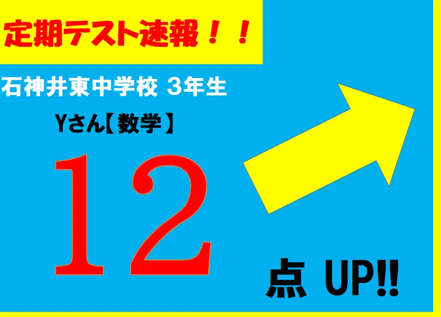 【定期テスト速報】石神井東中学校３年生　Yさん