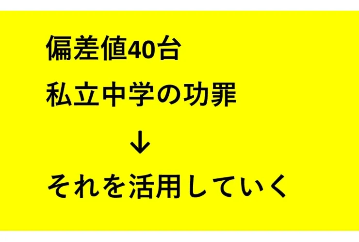 偏差値40台　私立中学の功罪←それを活用するべき！