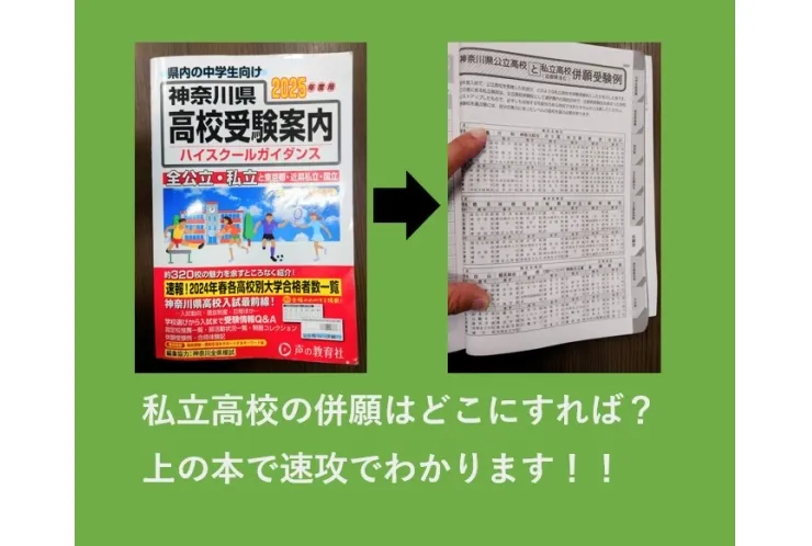 私立高校の併願例は意外と簡単に見つかる！！