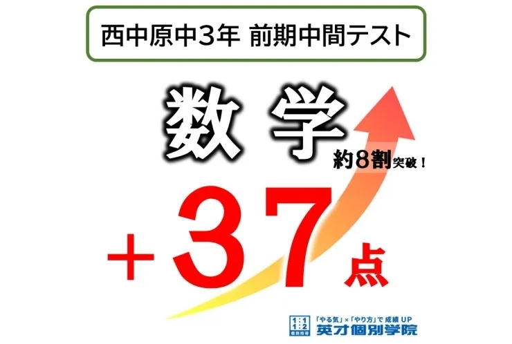 西中原中 前期中間テスト 成績向上例＆好結果のご紹介！