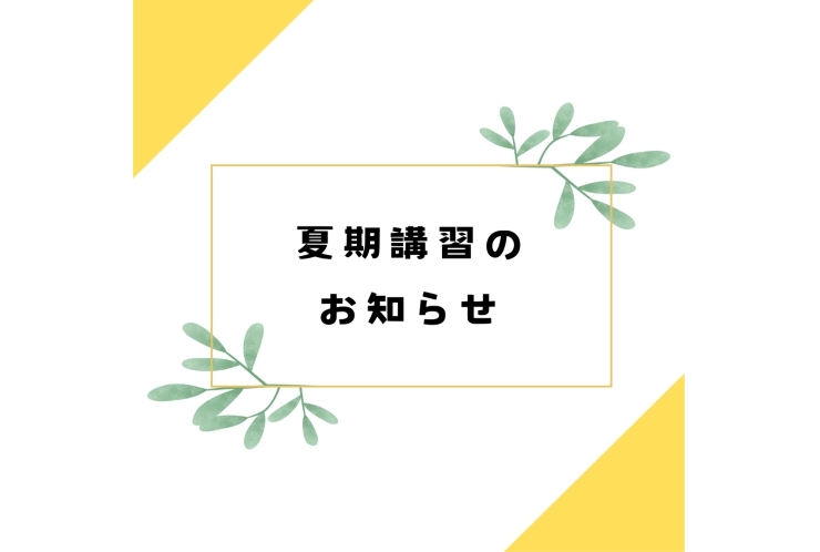 夏期講習実施！