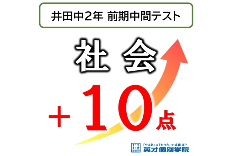 井田中 前期中間テスト 成績向上例＆好結果のご紹介！