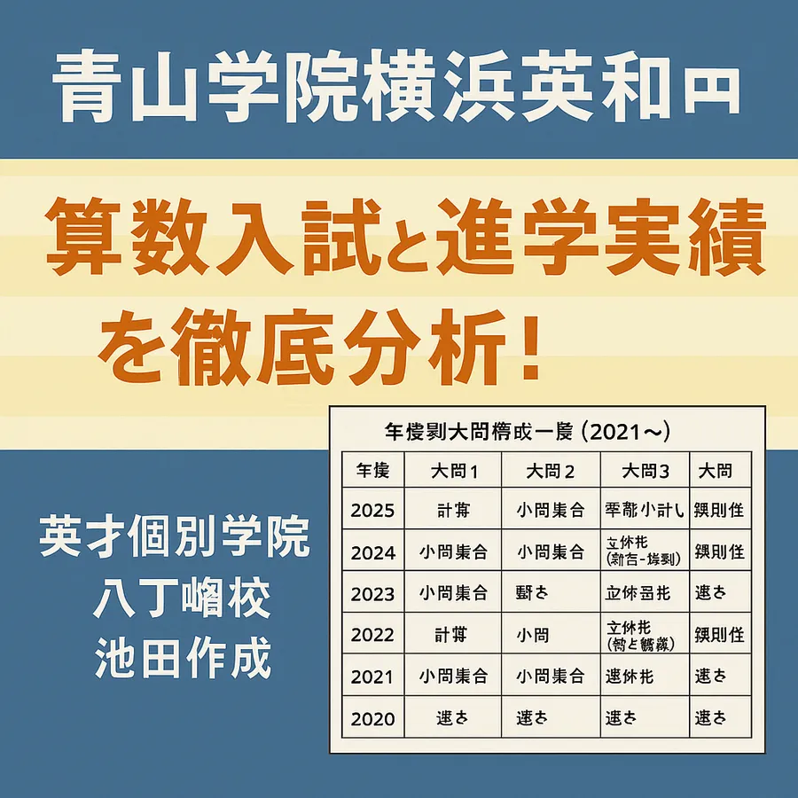 青山学院横浜英和中学校の算数入試と進学実績を徹底分析！