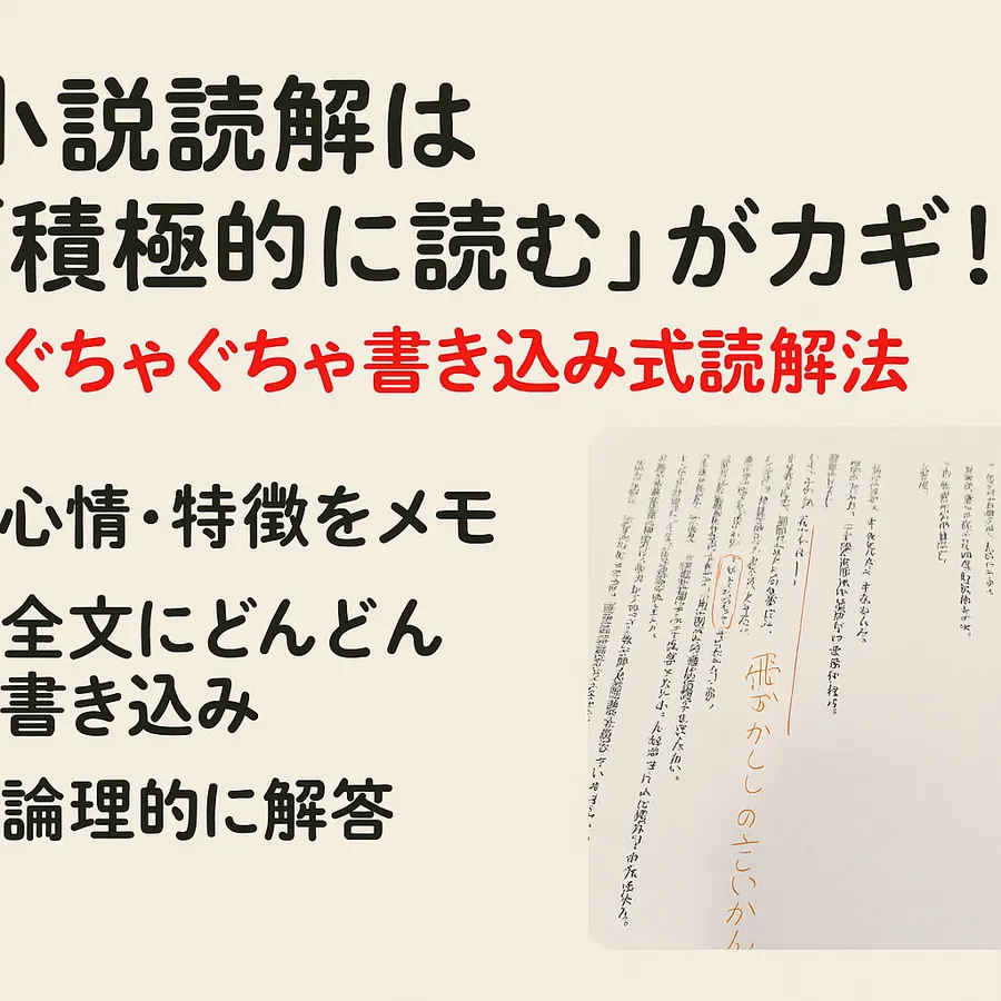 小説読解は「積極的に読む」がカギ！～ぐちゃぐちゃ書き込み式読解法～