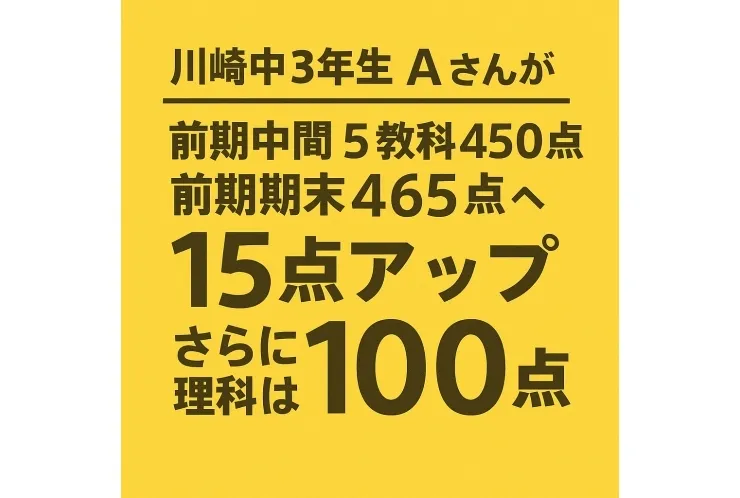 川崎中３年生　理科１００点！