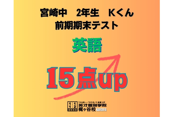 【宮崎中2年】英語15点アップ！