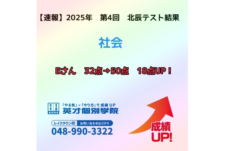 【速報】　2025年　第4回　北辰テスト結果報告　~社会~