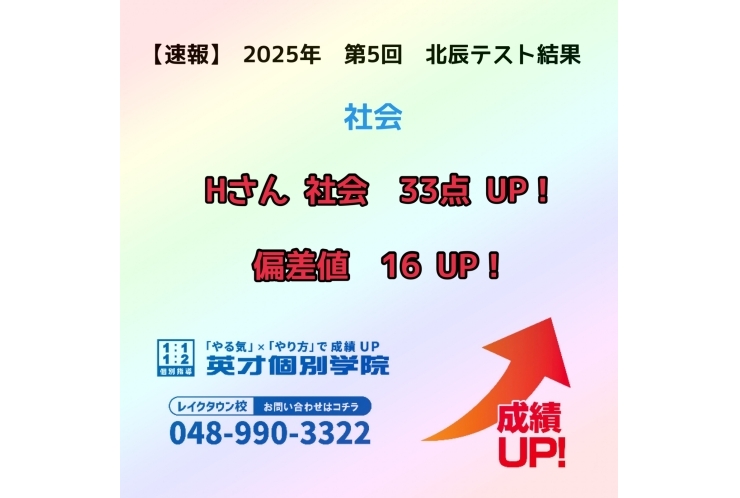 【速報】　2025年　第5回　北辰テスト結果報告　~社会~