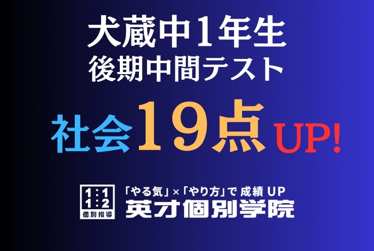 【犬蔵中1年】社会19点アップ！