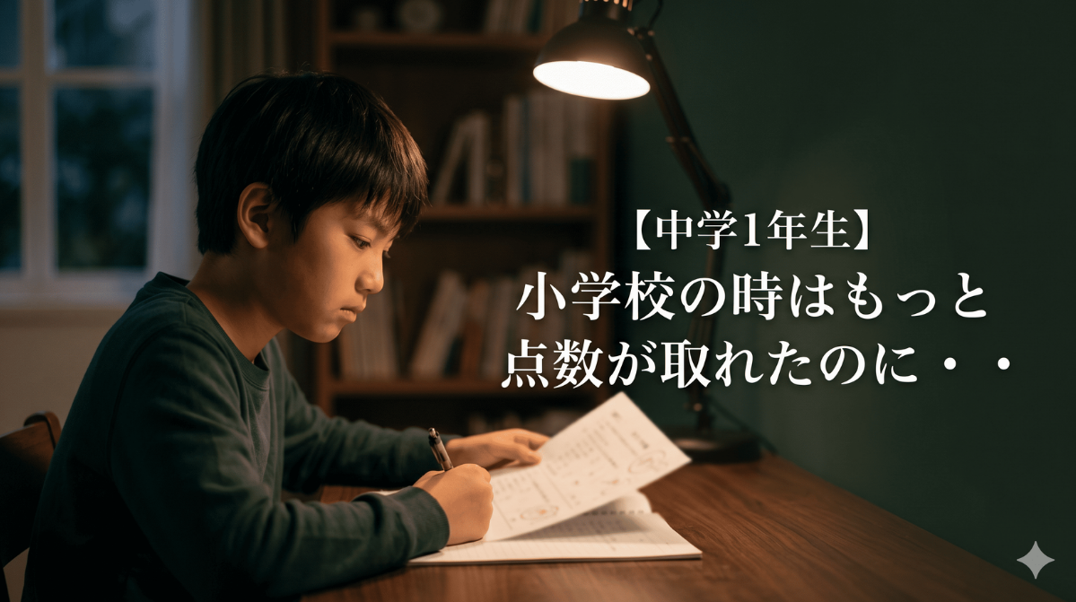 【中学１年生】小学校の時はもっと点数が取れたのに・・・