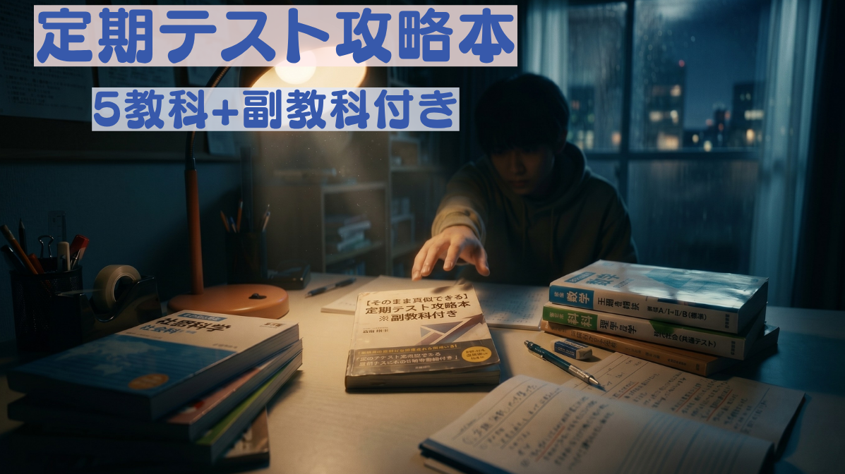 【中学生向け】定期テスト攻略本(5教科+副教科付き)